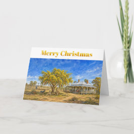 オーストラリアのクリスマス アカシアの木と飾りボール カード