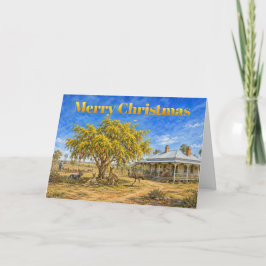 オーストラリアのクリスマス アカシアの木に飾り玉 カード