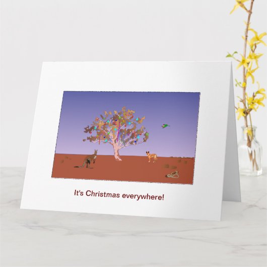 オーストラリアのクリスマス カード (黄色い花)