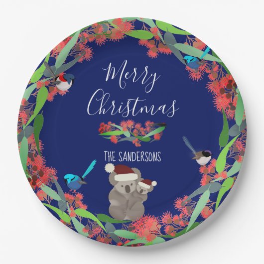 オーストラリアのクリスマス ペーパープレート (正面)