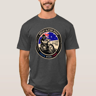 オーストラリアのグレートアルパインロード オートバイ ビンテージ 友達 Tシャツ