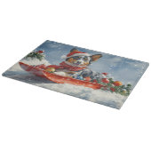 オーストラリアのケッピーそりを雪のクリスマスに カッティングボード (角)