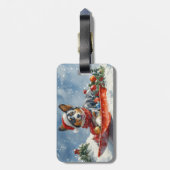 オーストラリアのケッピーそりを雪のクリスマスに ラゲッジタグ (裏面縦)
