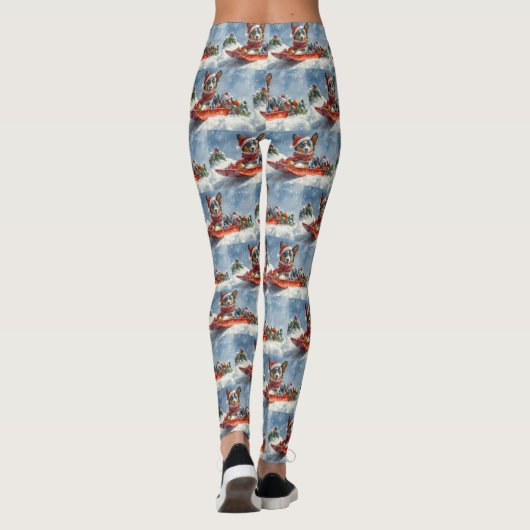 オーストラリアのケッピーそりを雪のクリスマスに レギンス (裏面)
