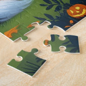 オーストラリアのケパイズドッグスパンプキンハロウィンおもしろい ジグソーパズル (側面)