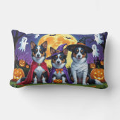 オーストラリアのケパイズドッグスパンプキンハロウィンおもしろい ランバークッション (正面)