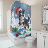 オーストラリアのケルパイクリスマスフェスティバル雪のシーン シャワーカーテン (インサイチュ)