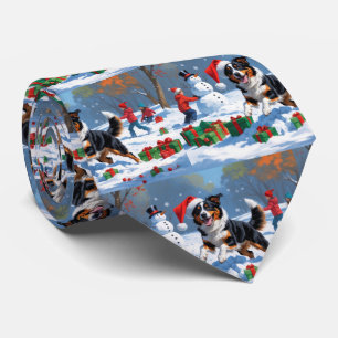 オーストラリアのケルパイクリスマスフェスティバル雪のシーン ネクタイ