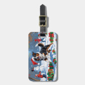 オーストラリアのケルパイクリスマスフェスティバル雪のシーン ラゲッジタグ (正面縦)