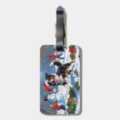 オーストラリアのケルパイクリスマスフェスティバル雪のシーン ラゲッジタグ (裏面縦)