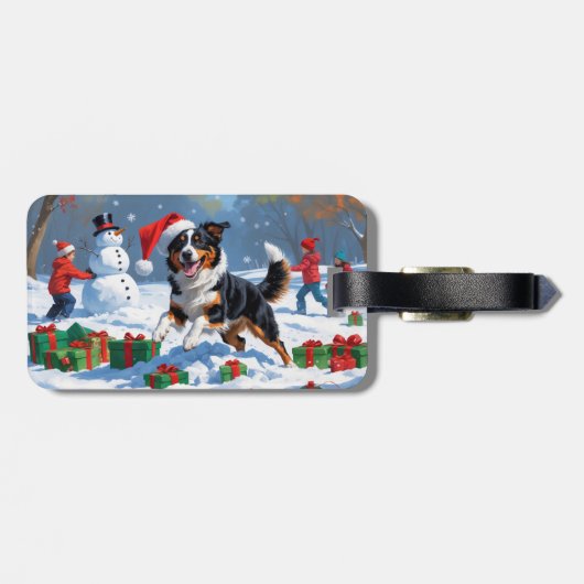 オーストラリアのケルパイクリスマスフェスティバル雪のシーン ラゲッジタグ (裏面横)