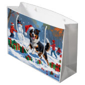 オーストラリアのケルパイクリスマスフェスティバル雪のシーン ラージペーパーバッグ (裏面アングル)