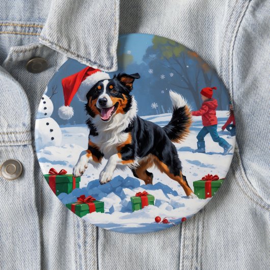 オーストラリアのケルパイクリスマスフェスティバル雪のシーン 缶バッジ (インサイチュ)