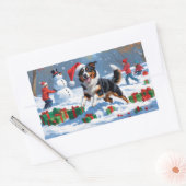 オーストラリアのケルパイクリスマスフェスティバル雪のシーン 長方形シール (封筒)