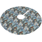 オーストラリアのケルパイドッグがオートバイクリスマスに乗る ブラッシュドポリエステルツリースカート (アングル)