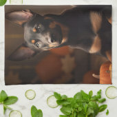 オーストラリアのケルパイパピー秋の喜びカボチャ キッチンタオル (折り畳み)