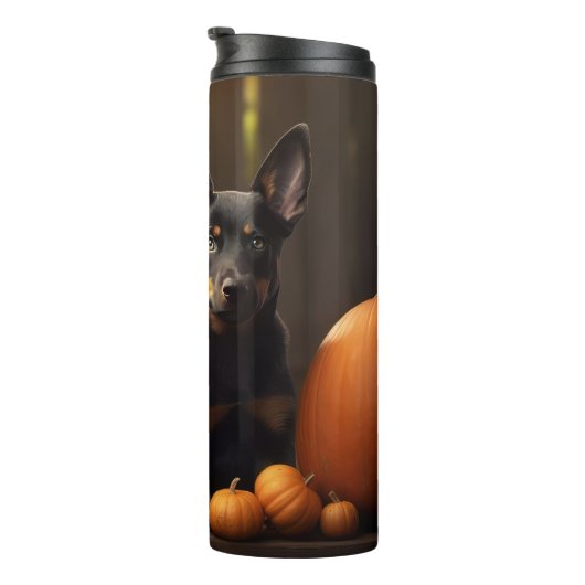 オーストラリアのケルパイパピー秋の喜びカボチャ タンブラー (回転右)