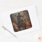 オーストラリアのケルパイライディングオートバイハロウィーン スクエアシール (封筒)