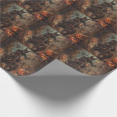 オーストラリアのケルパイライディングオートバイハロウィーン ラッピングペーパー (角)