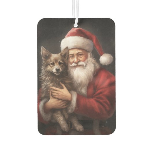 オーストラリアのケルピーとサンタクロースのクリスマス カーエアーフレッシュナー (裏面)
