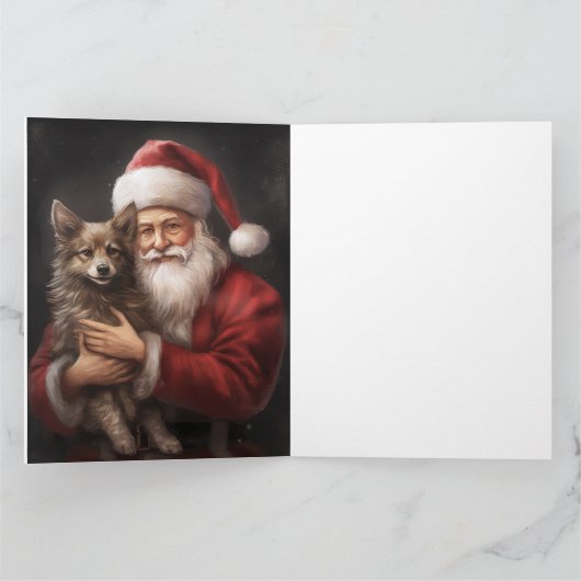 オーストラリアのケルピーとサンタクロースのクリスマス カード (内部)