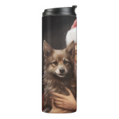 オーストラリアのケルピーとサンタクロースのクリスマス タンブラー (回転左)