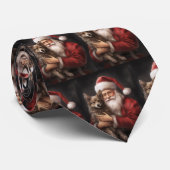 オーストラリアのケルピーとサンタクロースのクリスマス ネクタイ (ロール)