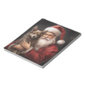 オーストラリアのケルピーとサンタクロースのクリスマス ノートパッド (回転)