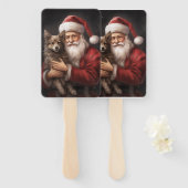 オーストラリアのケルピーとサンタクロースのクリスマス ハンドファン (正面&裏面)