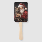オーストラリアのケルピーとサンタクロースのクリスマス ハンドファン (裏面)