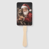 オーストラリアのケルピーとサンタクロースのクリスマス ハンドファン (正面)