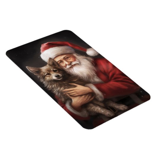 オーストラリアのケルピーとサンタクロースのクリスマス マグネット (右側)