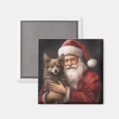 オーストラリアのケルピーとサンタクロースのクリスマス マグネット (正面/裏面)