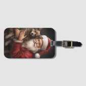 オーストラリアのケルピーとサンタクロースのクリスマス ラゲッジタグ (正面横)