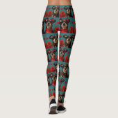 オーストラリアのケルピーとハートバラバレンタインデー レギンス (裏面)