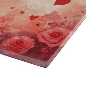 オーストラリアのケルピーとバラ – バレンタインデー カッティングボード (角)