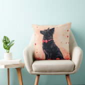 オーストラリアのケルピーとバラ – バレンタインデー クッション (椅子)