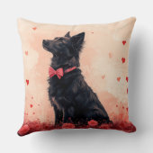 オーストラリアのケルピーとバラ – バレンタインデー クッション (裏面)