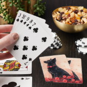 オーストラリアのケルピーとバラ – バレンタインデー トランプ (インサイチュ)