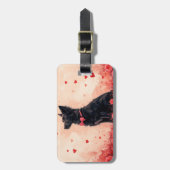 オーストラリアのケルピーとバラ – バレンタインデー ラゲッジタグ (正面縦)