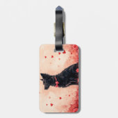 オーストラリアのケルピーとバラ – バレンタインデー ラゲッジタグ (裏面縦)