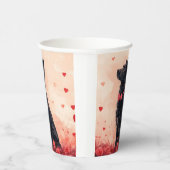 オーストラリアのケルピーとバラ – バレンタインデー 紙コップ (右)