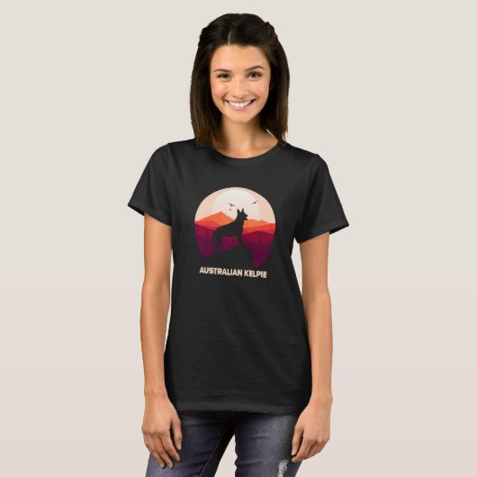オーストラリアのケルピーとマウンテン Tシャツ (正面フル)