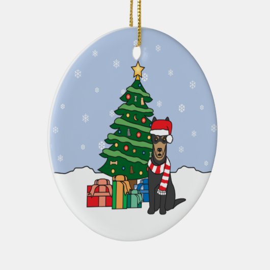 オーストラリアのケルピーのクリスマスのオーナメント セラミックオーナメント (右)