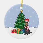 オーストラリアのケルピーのクリスマスのオーナメント セラミックオーナメント (正面)