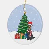 オーストラリアのケルピーのクリスマスのオーナメント セラミックオーナメント (左)