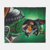 オーストラリアのケルピーの自転車セントパトリックの日 フリースブランケット (正面(横))