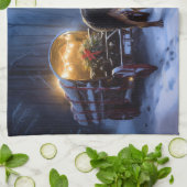 オーストラリアのケルピーススノースイスクリスマスデコール キッチンタオル (折り畳み)