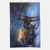 オーストラリアのケルピーススノースイスクリスマスデコール キッチンタオル (縦)