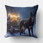 オーストラリアのケルピーススノースイスクリスマスデコール クッション (正面)